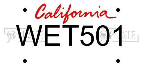 WET501 California License Plate