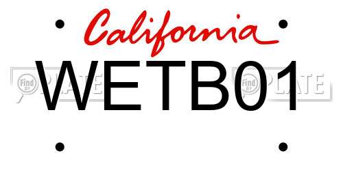 WETB01 California License Plate
