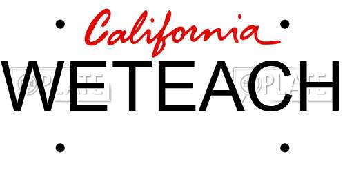 WETEACH California License Plate