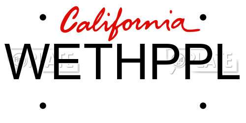 WETHPPL California License Plate