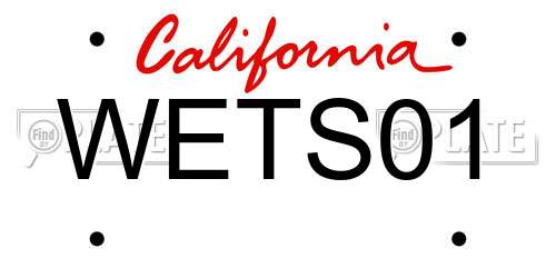WETS01 California License Plate