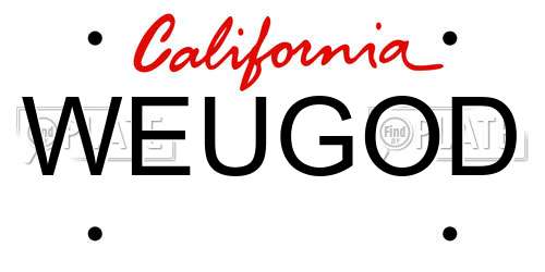 WEUGOD California License Plate