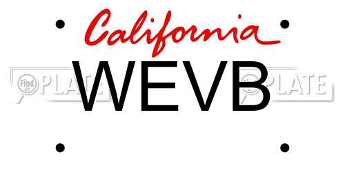WEVB California License Plate