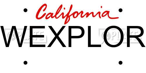 WEXPLOR California License Plate