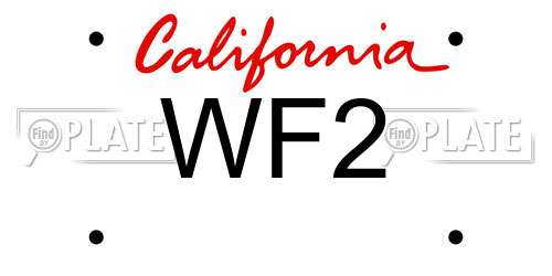 WF2 California License Plate