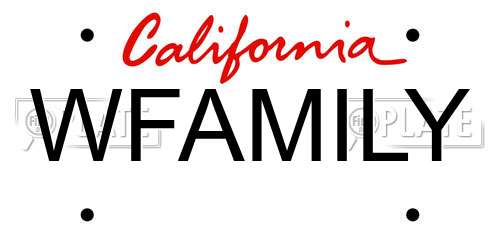 WFAMILY California License Plate