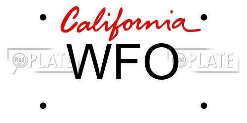 WFO California License Plate