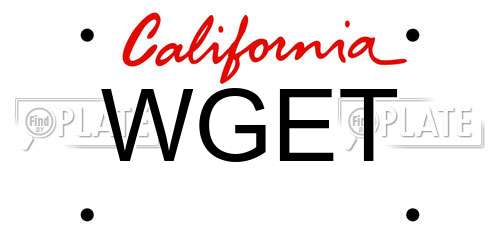 WGET California License Plate