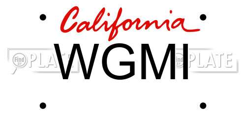 WGMI California License Plate
