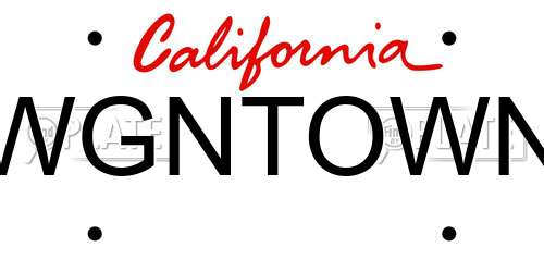 WGNTOWN California License Plate