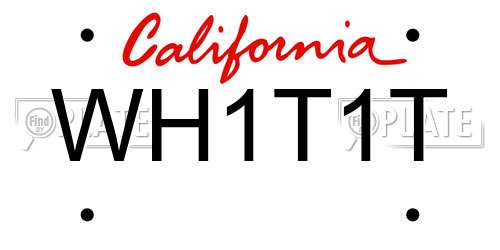 WH1T1T California License Plate