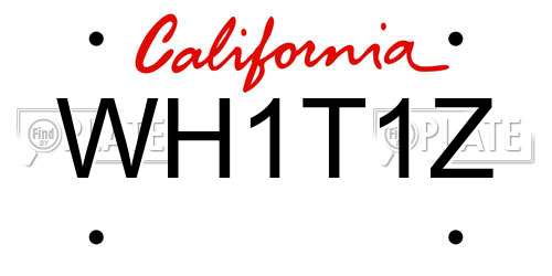 WH1T1Z California License Plate
