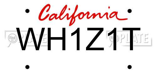 WH1Z1T California License Plate