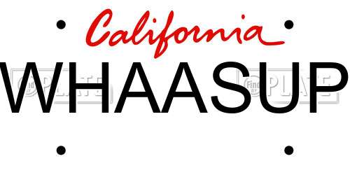 WHAASUP California License Plate