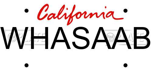 WHASAAB California License Plate