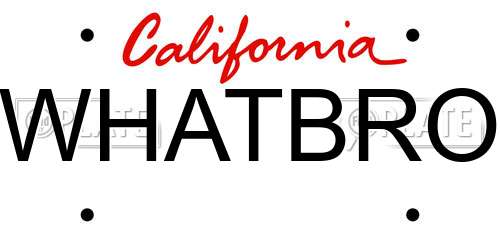 WHATBRO California License Plate