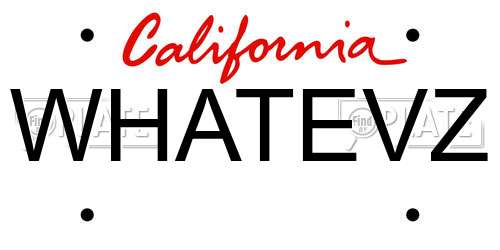 WHATEVZ California License Plate