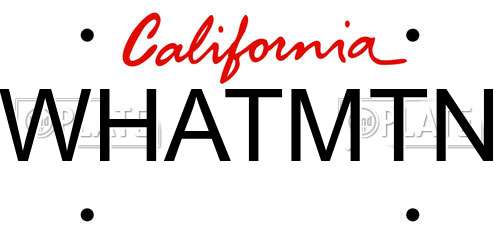 WHATMTN California License Plate