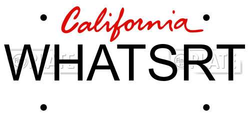 WHATSRT California License Plate