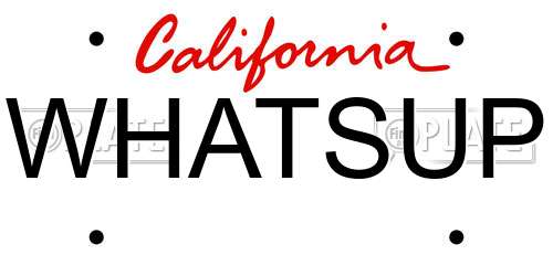 WHATSUP California License Plate