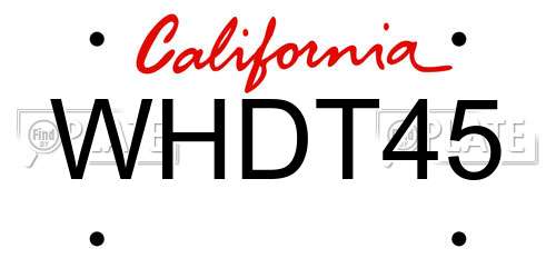 WHDT45 California License Plate