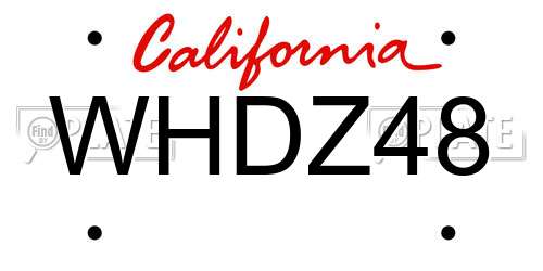 WHDZ48 California License Plate