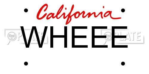 WHEEE California License Plate