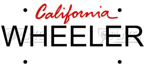 WHEELER California License Plate