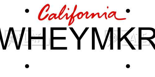 WHEYMKR California License Plate