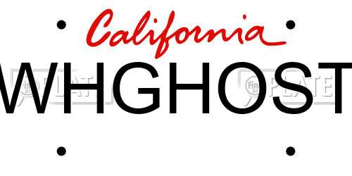 WHGHOST California License Plate