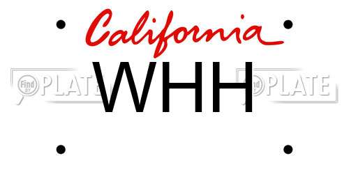 WHH California License Plate