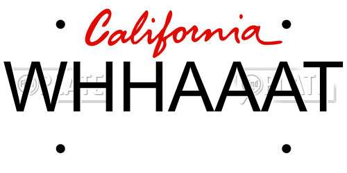 WHHAAAT California License Plate