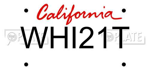 WHI21T California License Plate