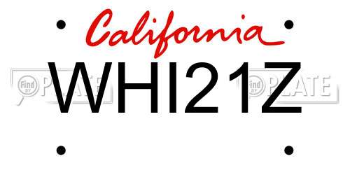 WHI21Z California License Plate