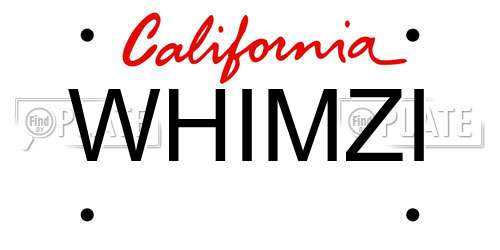 WHIMZI California License Plate