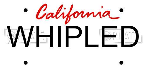 WHIPLED California License Plate