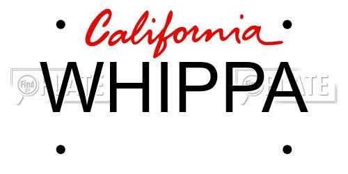 WHIPPA California License Plate