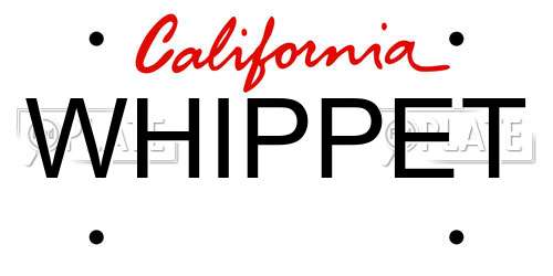 WHIPPET California License Plate