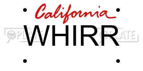 WHIRR California License Plate