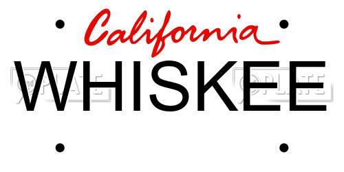 WHISKEE California License Plate
