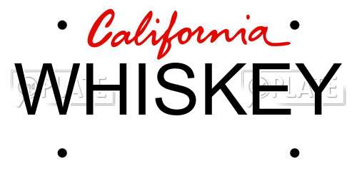 WHISKEY California License Plate
