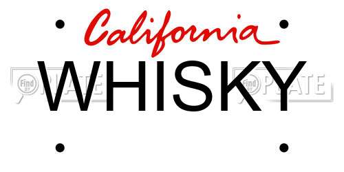 WHISKY California License Plate