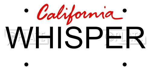 WHISPER California License Plate