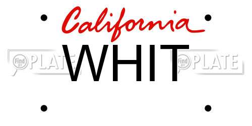 WHIT California License Plate