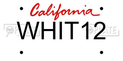 WHIT12 California License Plate