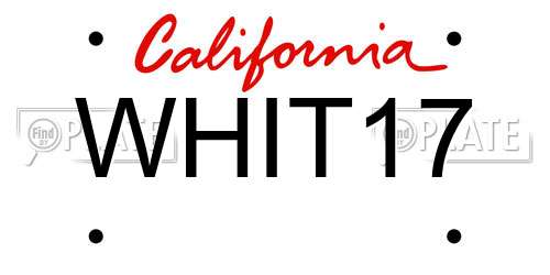 WHIT17 California License Plate