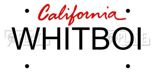 WHITBOI California License Plate