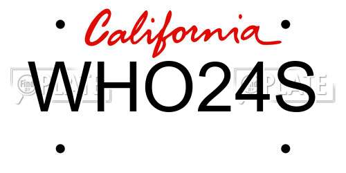 WHO24S California License Plate