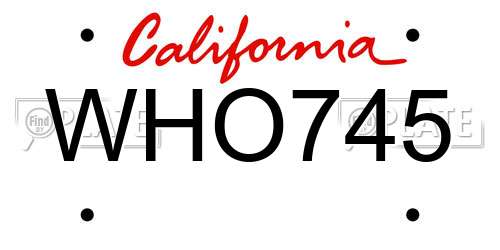 WHO745 California License Plate