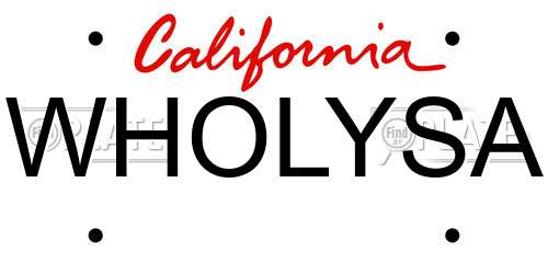 WHOLYSA California License Plate
